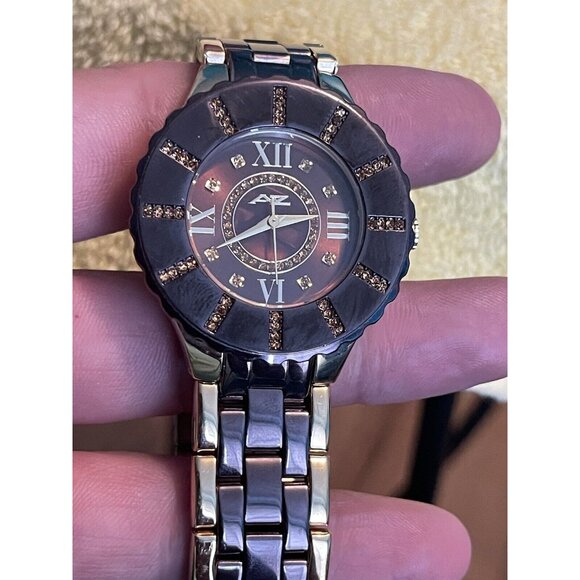 A II Z V0V731N Women's Copper Tone Crystal Embellished Watch (needs Battery) - Picture 1 of 11